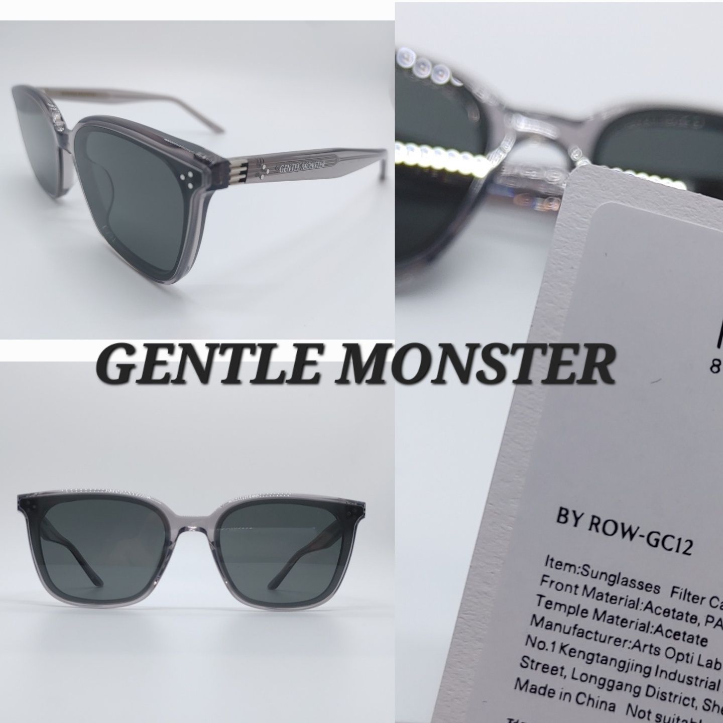 BY ROW GC12】☆スタイリッシュなグレー半透明サングラス☆ (Gentle