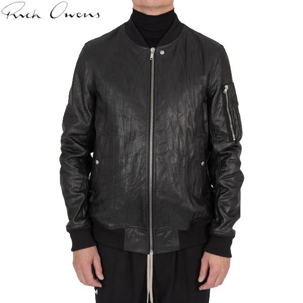 Rick Owensリックオウエンス フライトレザージャケット ブラック (RICK