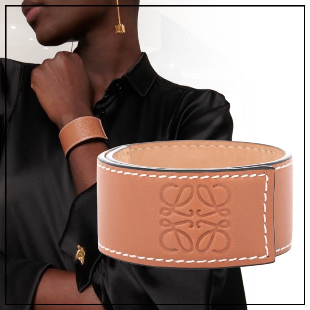 LOEWE ロエベ アナグラム レザー スナップ ブレスレット ロゴ (LOEWE