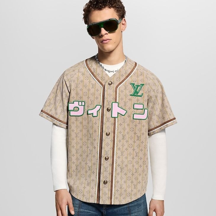 LV x NIGOコラボ Leather Baseball Shirt 関税込 (Louis Vuitton