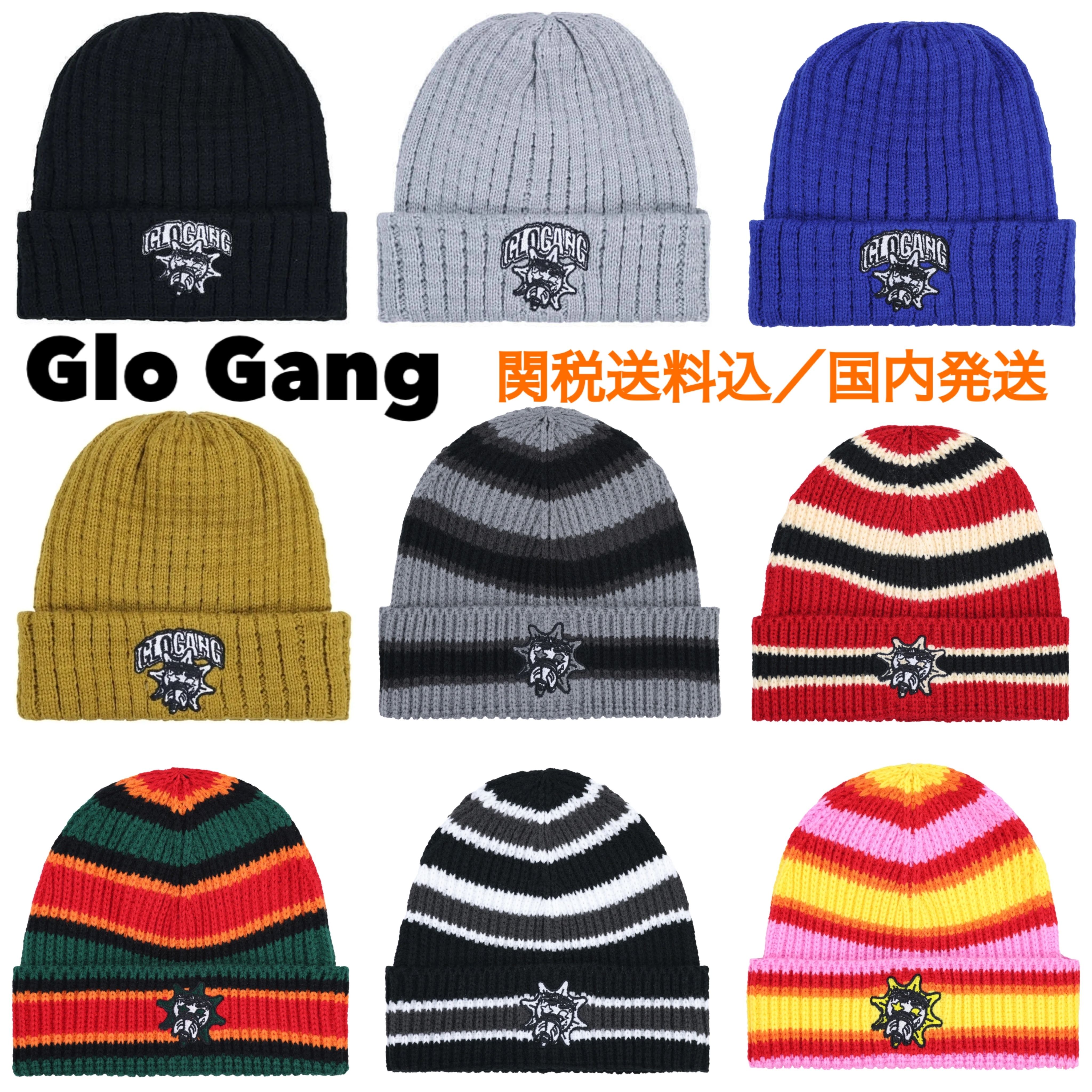 関税送料込 GLOGANG Glo Sun ストライプ ビーニー ニット帽 (Glo Gang