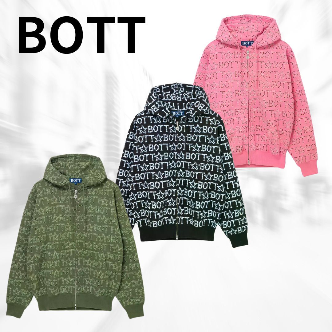 BOTT】 Bones Zip Hoodie ユニセックス 全3色 送料込 (BoTT/パーカー