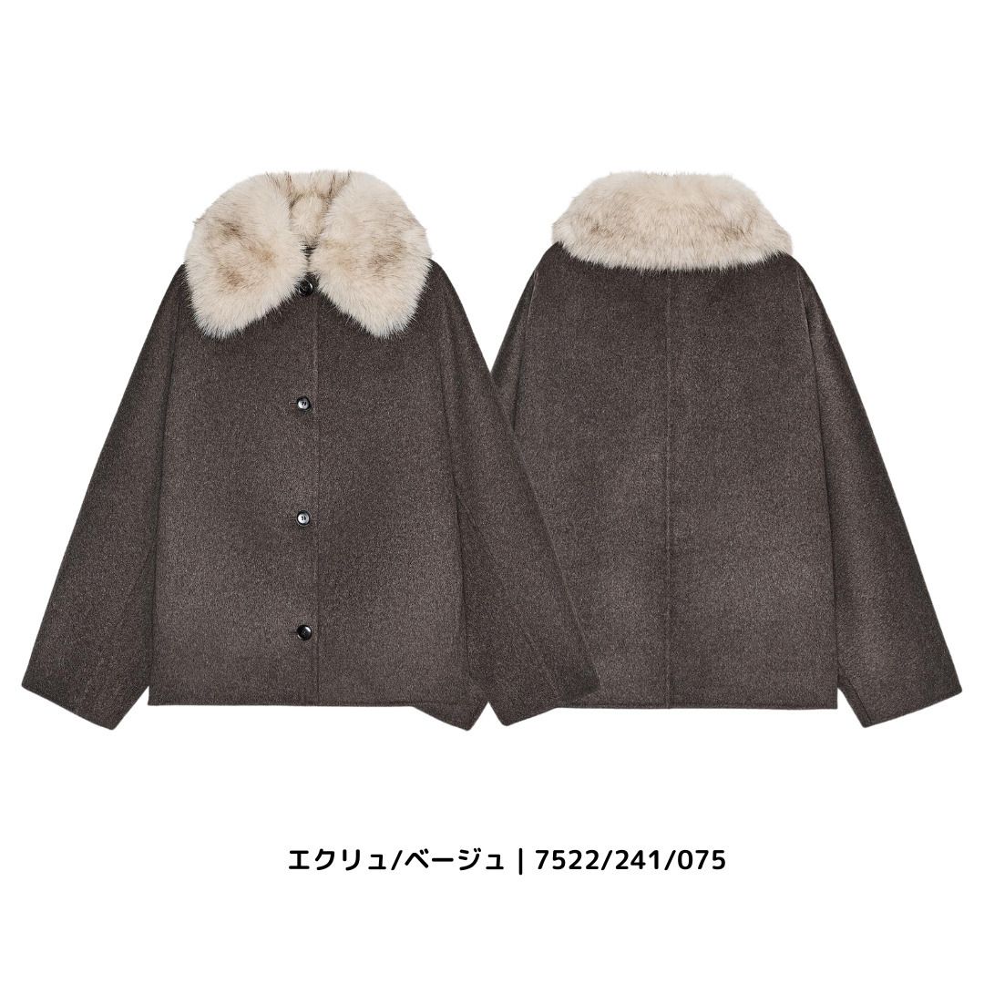 ZARA】ZW ウールブレンドフェイクファーカラー ジャケット (ZARA