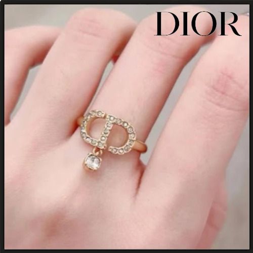 揺れるクリスタル☆DIOR ロゴ リング PetitCD (Dior/指輪・リング