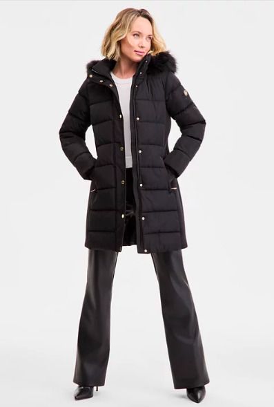 新作 マイケルコース☆ロゴ☆ファーフード パファー (Michael Kors