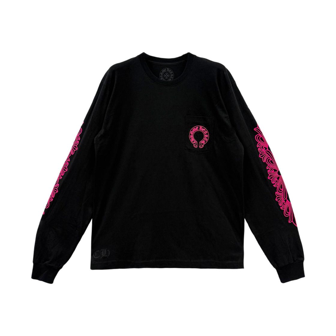 Chrome Hearts Horseshoe Logo Long Sleeve T-Shirt Black Pink