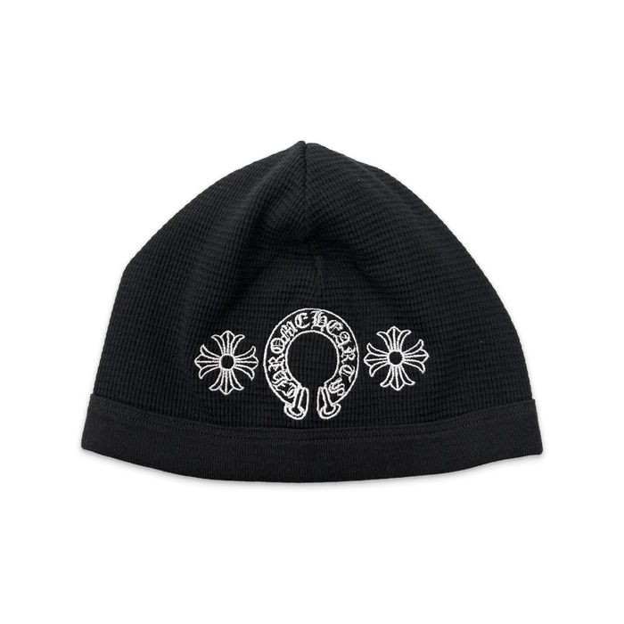 CHROME HEARTS】PLUS CROSS WAFFLE KNIT SKULL BEANIE (CHROME HEARTS