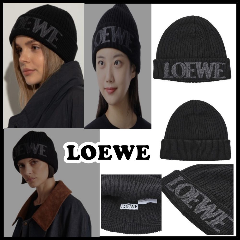 早期完売☆LOEWE☆ロエベ ロゴ ビーニー ニット帽☆大人気☆ (LOEWE