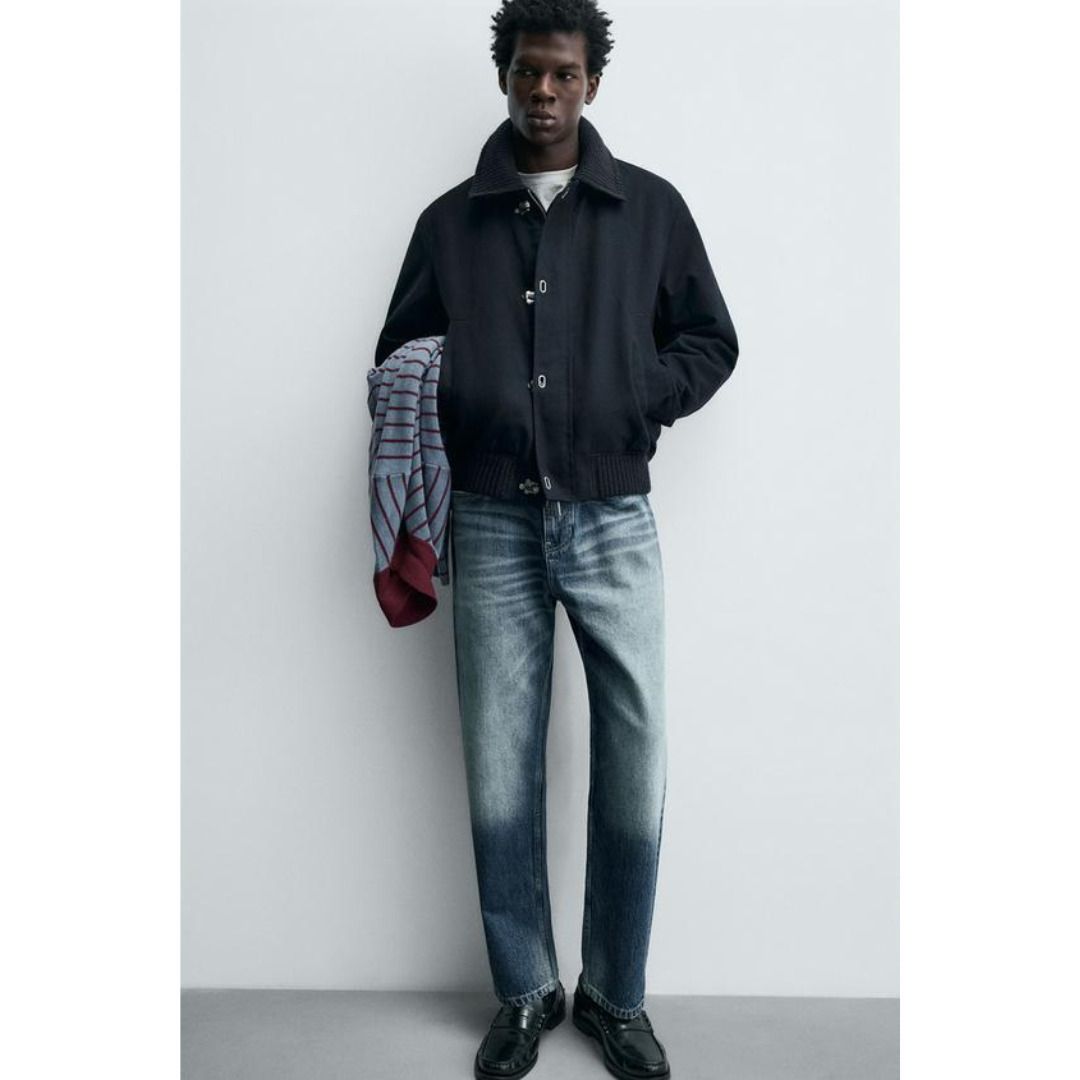 ZARA］トグルボタン コントラストカラージャケット (ZARA/デニム