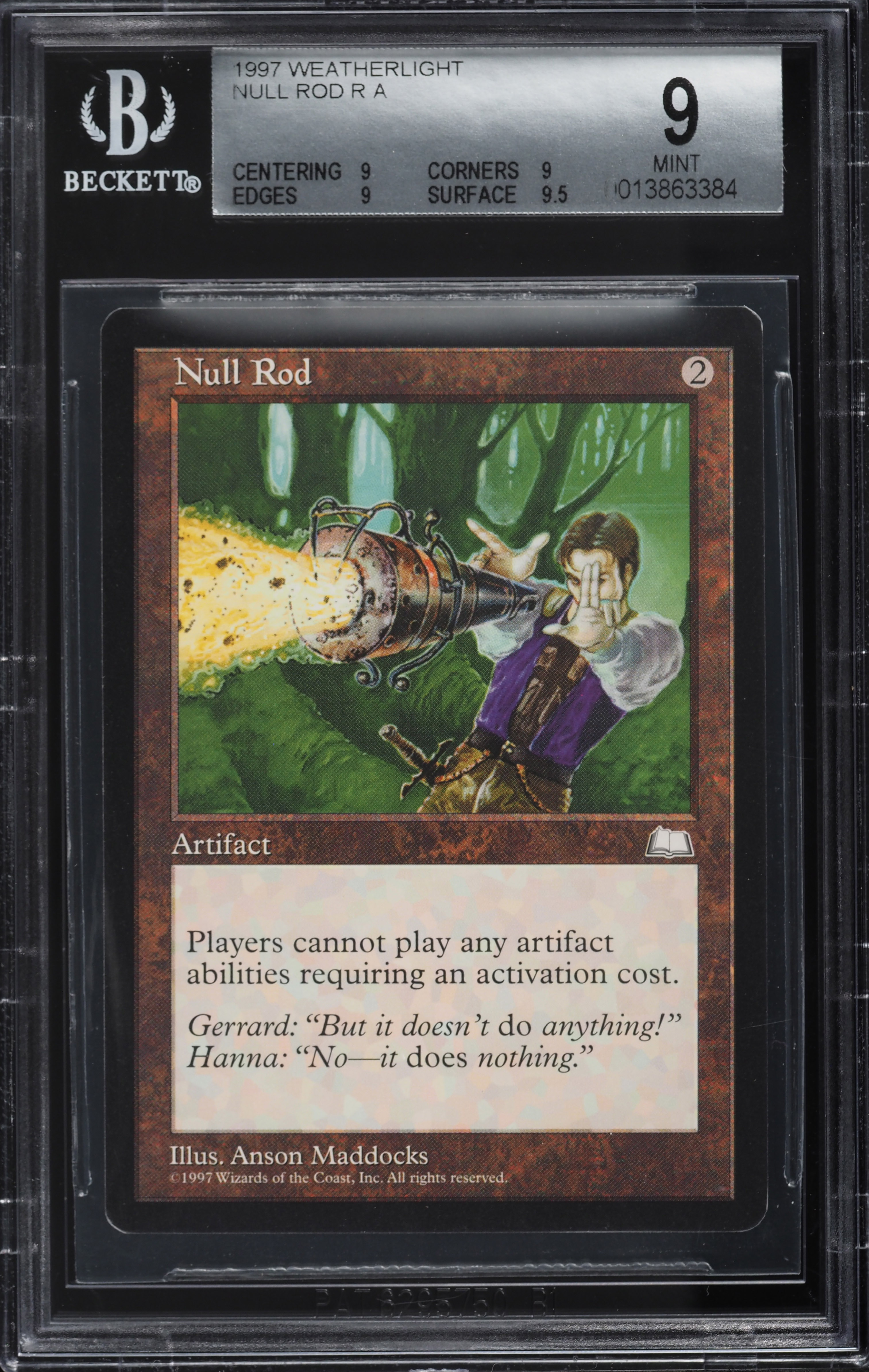 1997 Magic The Gathering MTG Weatherlight Null Rod R A BGS 9 MINT