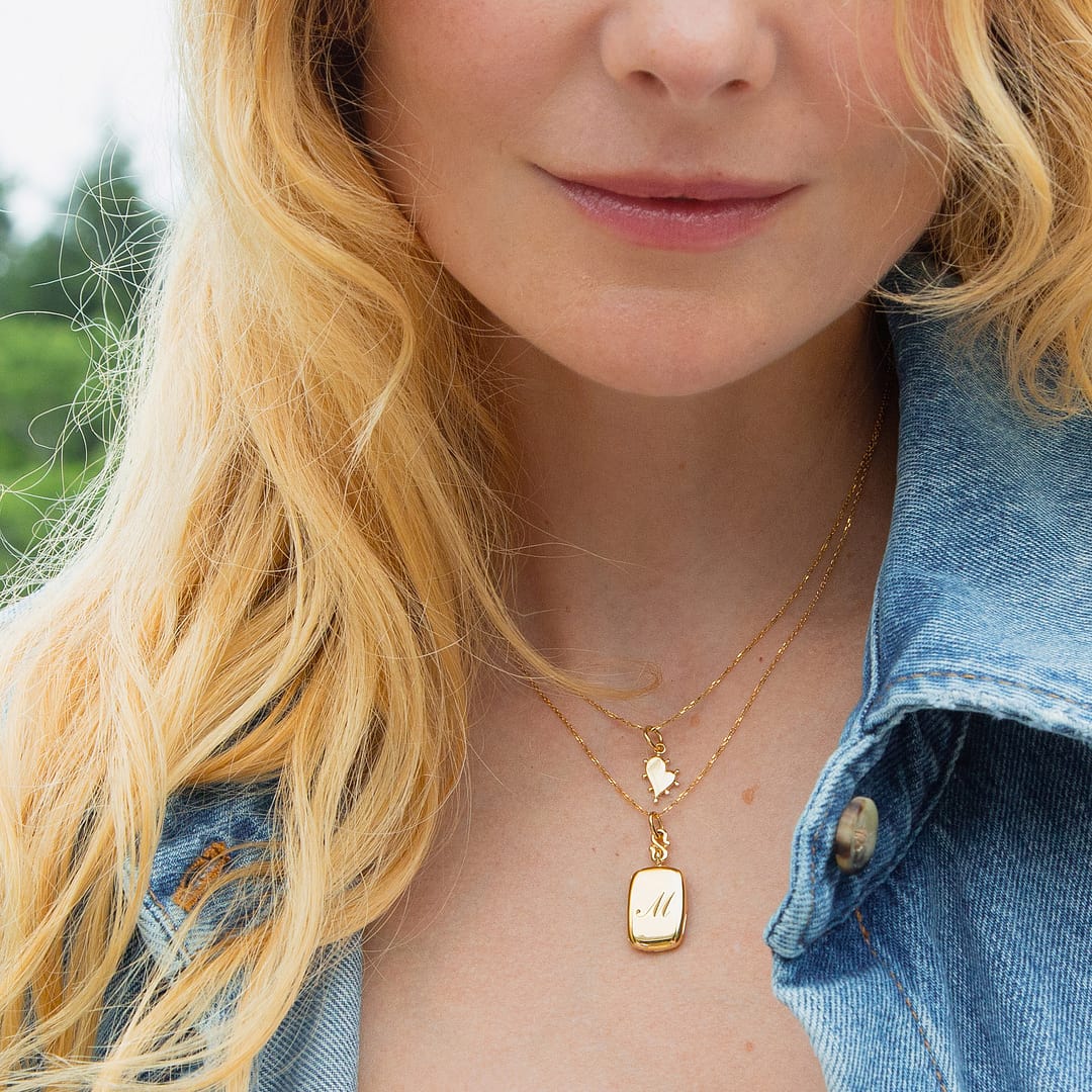Britt 18K Gold Rectangle Locket Necklace | Monica Rich Kosann