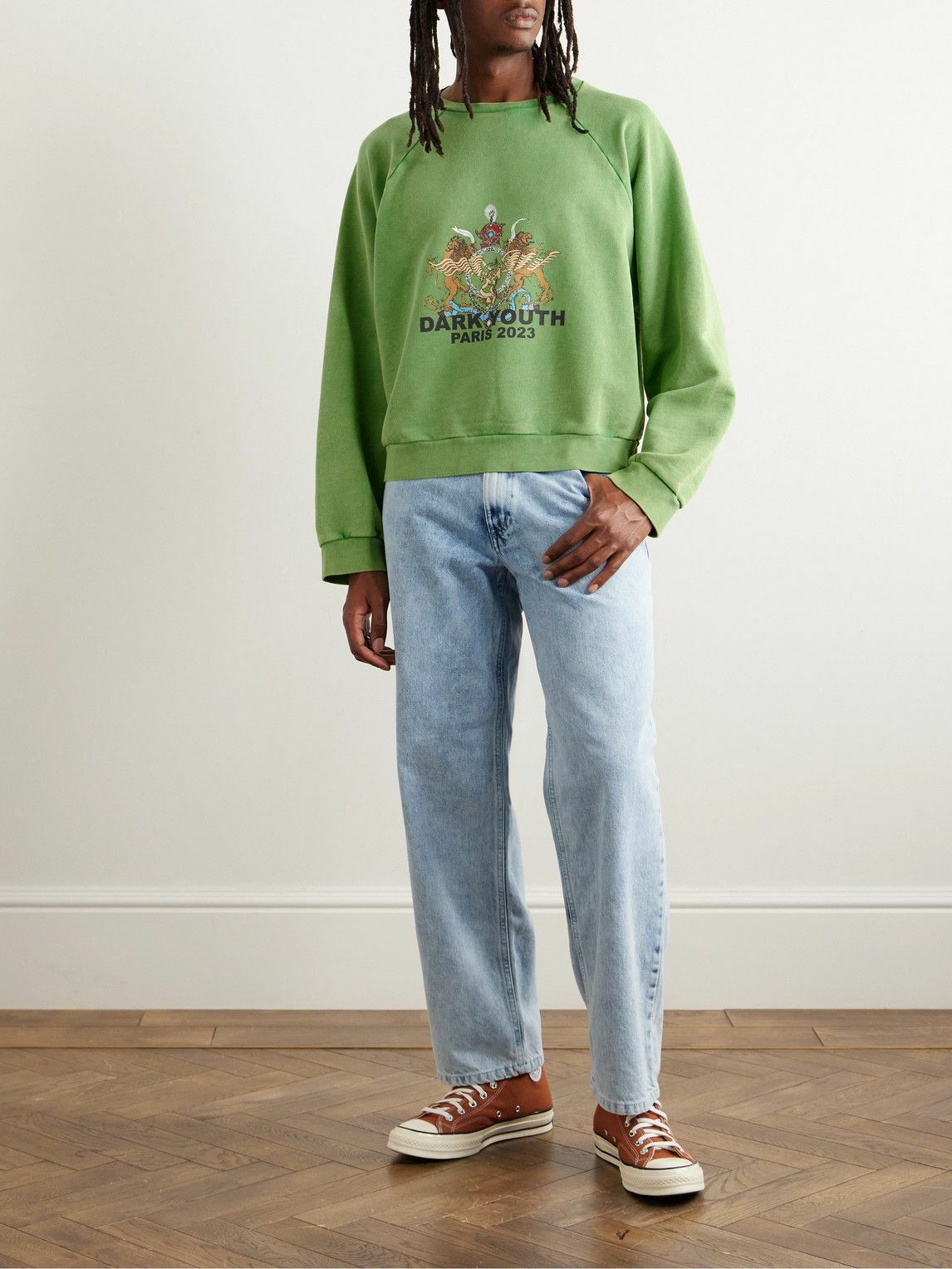 Liberal Youth Ministry - Printed Cotton-Jersey Sweatshirt - Green