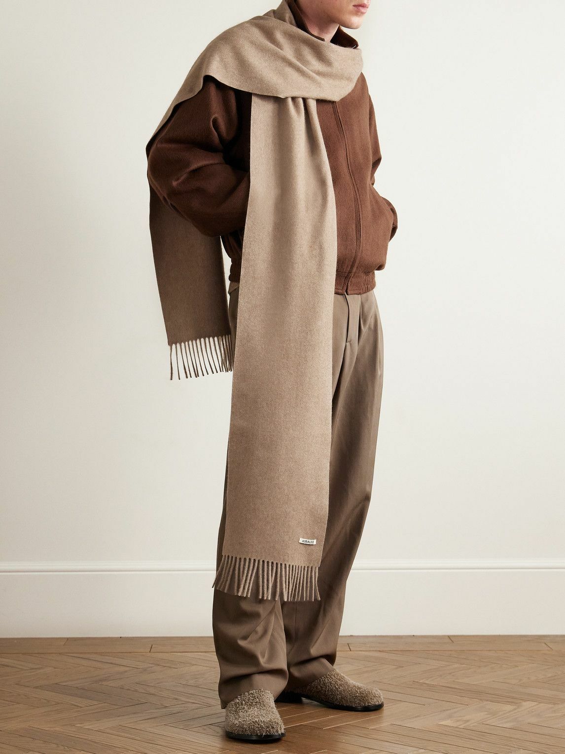 Auralee - Fringed Baby Cashmere Scarf Auralee