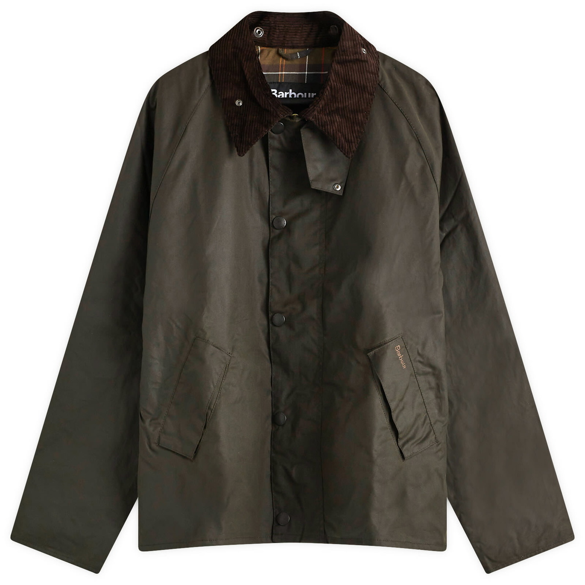 Barbour Men's OS Transport Wax Jacket in Olive Barbour