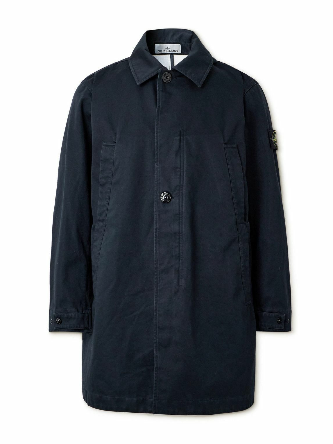 Stone Island - Garment-Dyed Organic Raso Gommato 3L Coat - Blue