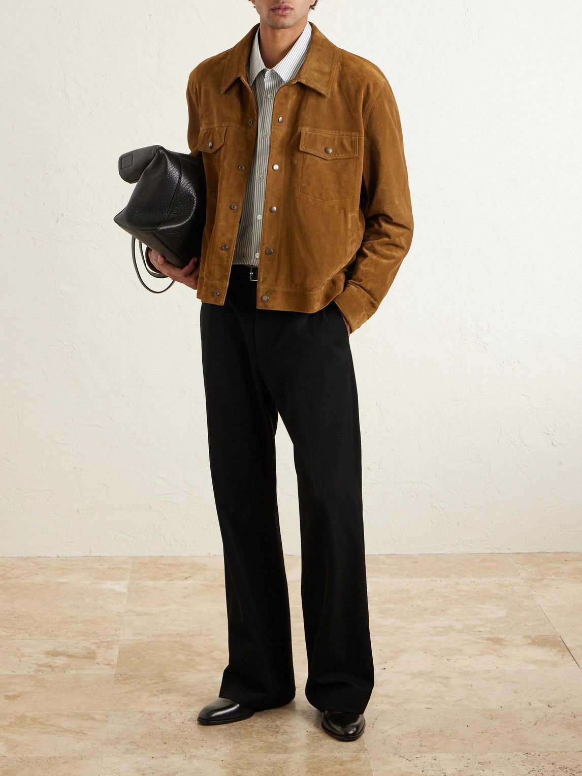 SAINT LAURENT - Suede Jacket - Brown Saint Laurent