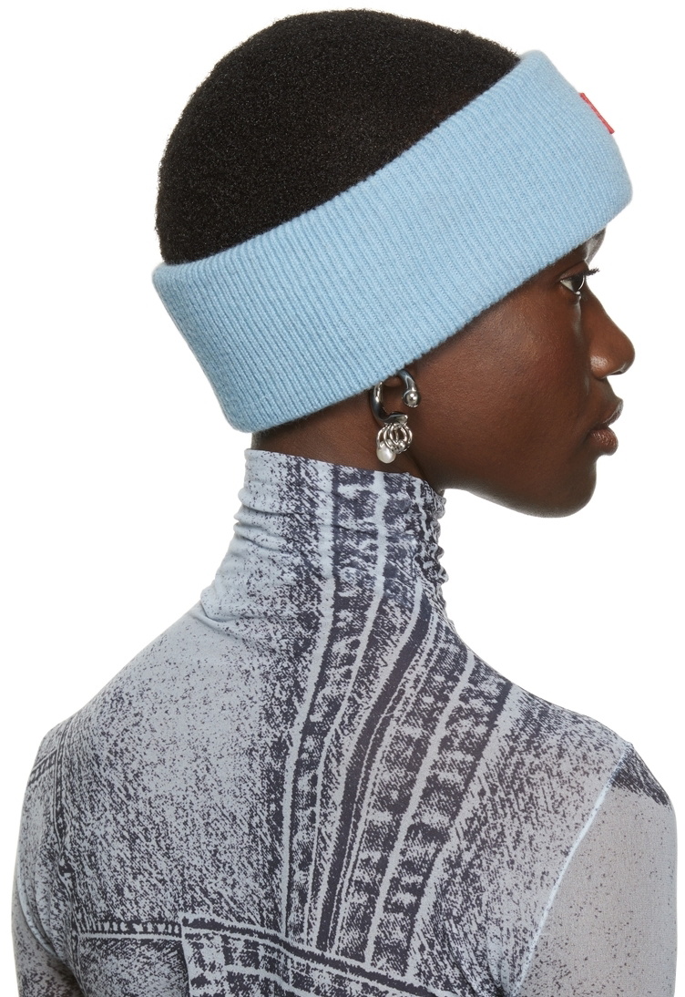 Acne Studios Blue Face Patch Headband Acne Studios