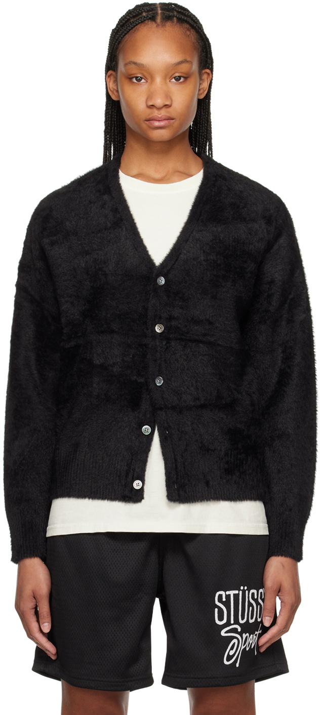 Stüssy Black Shaggy Cardigan Stussy