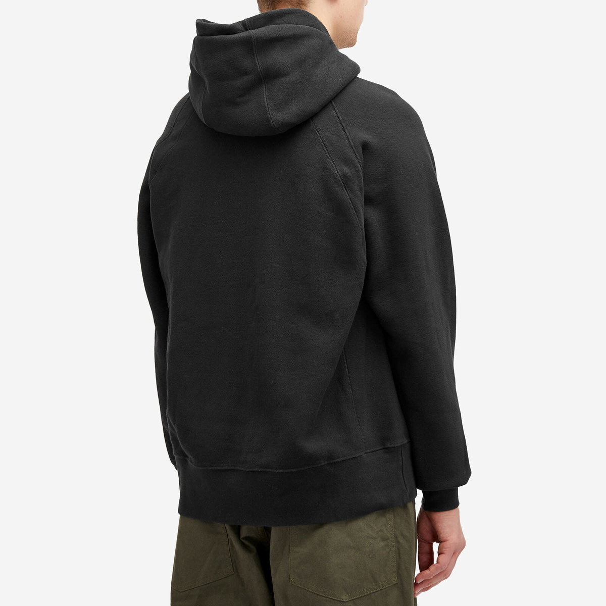 Engineered Garments Men's Raglan Hoodie in Black Engineered Garments