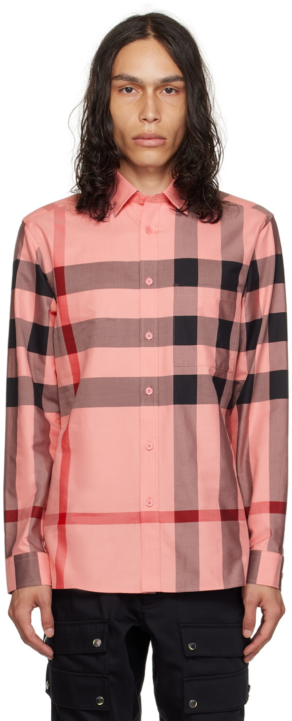 Burberry Pink Check Shirt Burberry