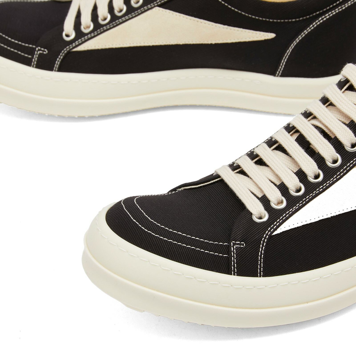 Rick Owens DRKSHDW Men's Vintage Sneaks Low Sneakers in Black/Milk