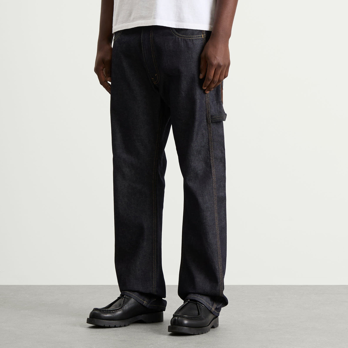 Junya Watanabe MAN Men's x Levis Leather Patch Jeans in Indigo