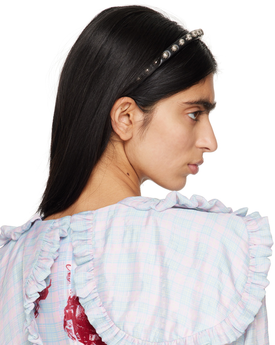 Toga Pulla Black Faux-Leather Headband Toga Pulla