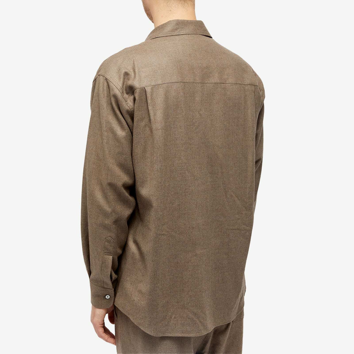 Auralee Men's Superlight Wool Shirt in Top Brown Auralee