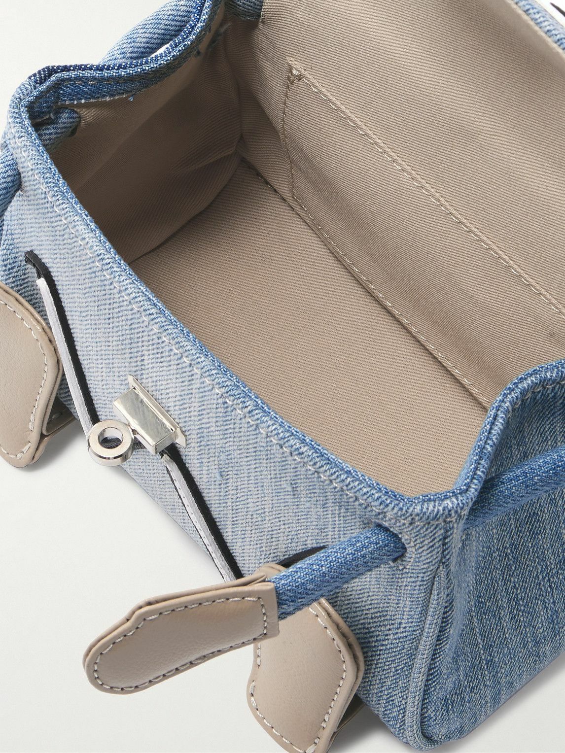 READYMADE - Dr. Woo Monster Cross-Grain Leather-Trimmed Denim