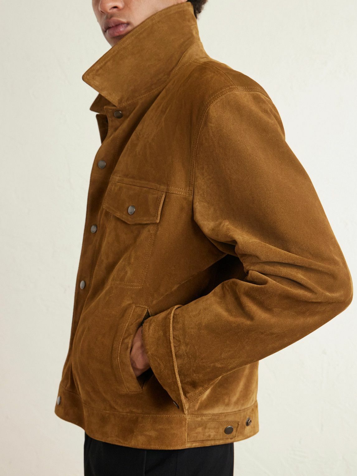 SAINT LAURENT - Suede Jacket - Brown Saint Laurent