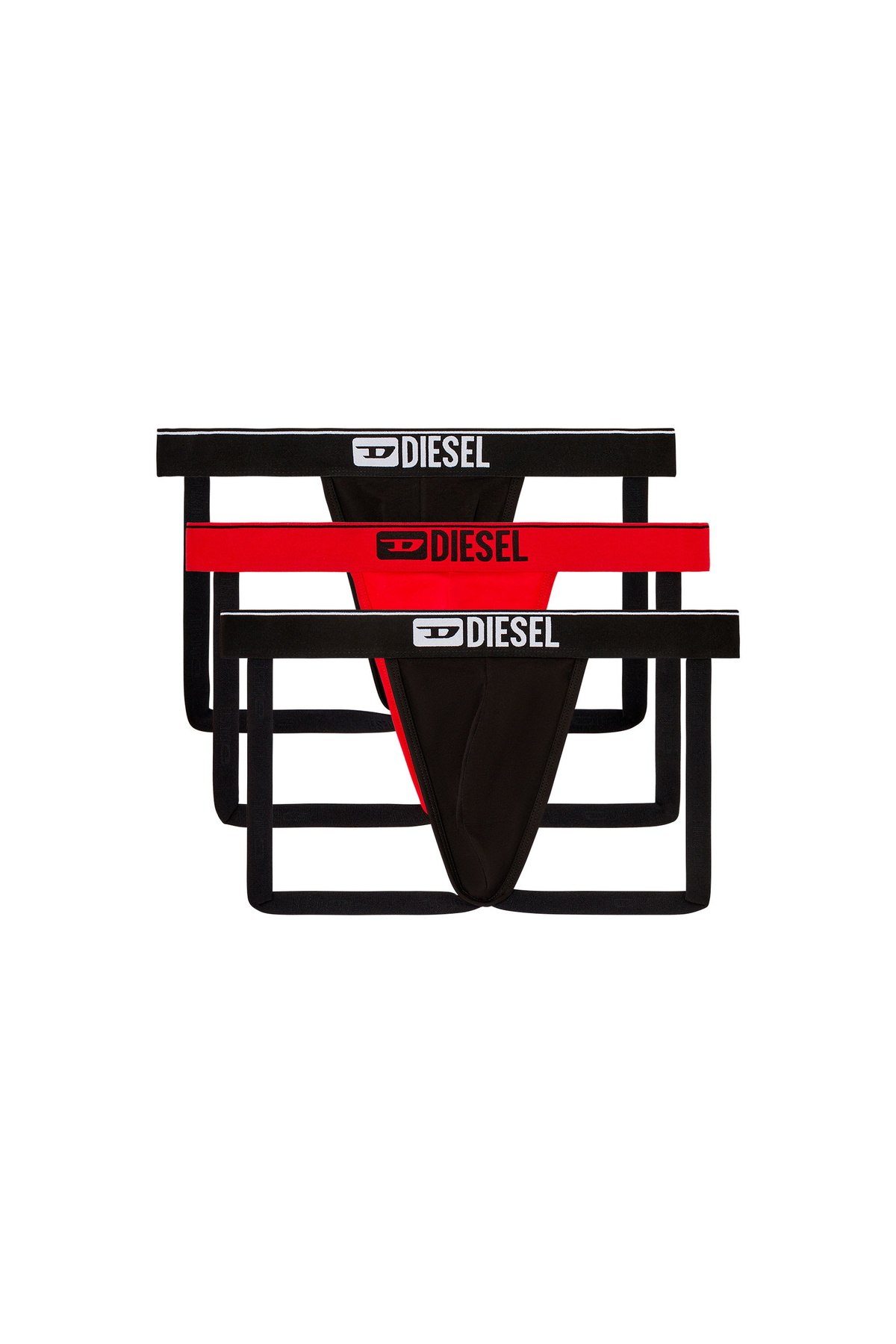 Diesel Three-pack jockstraps with front logo - Jockstraps Mens in