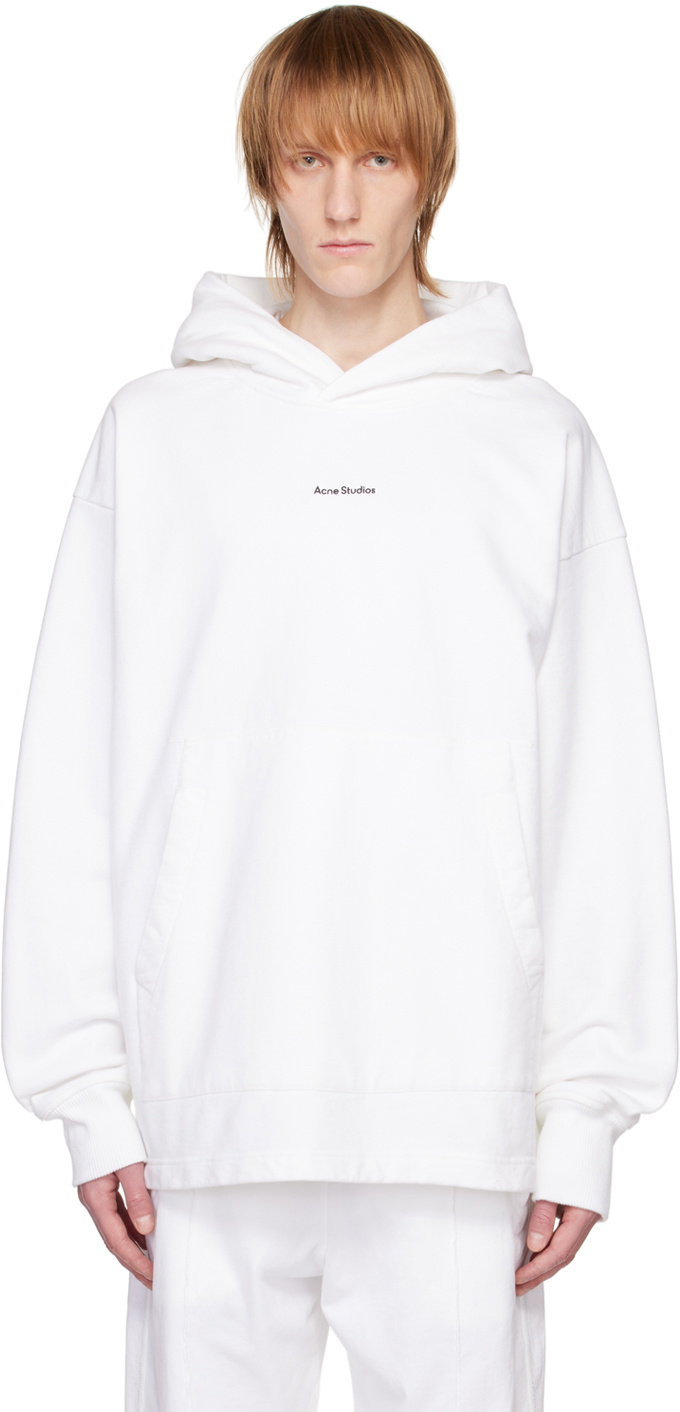 Acne Studios White Printed Hoodie Acne Studios