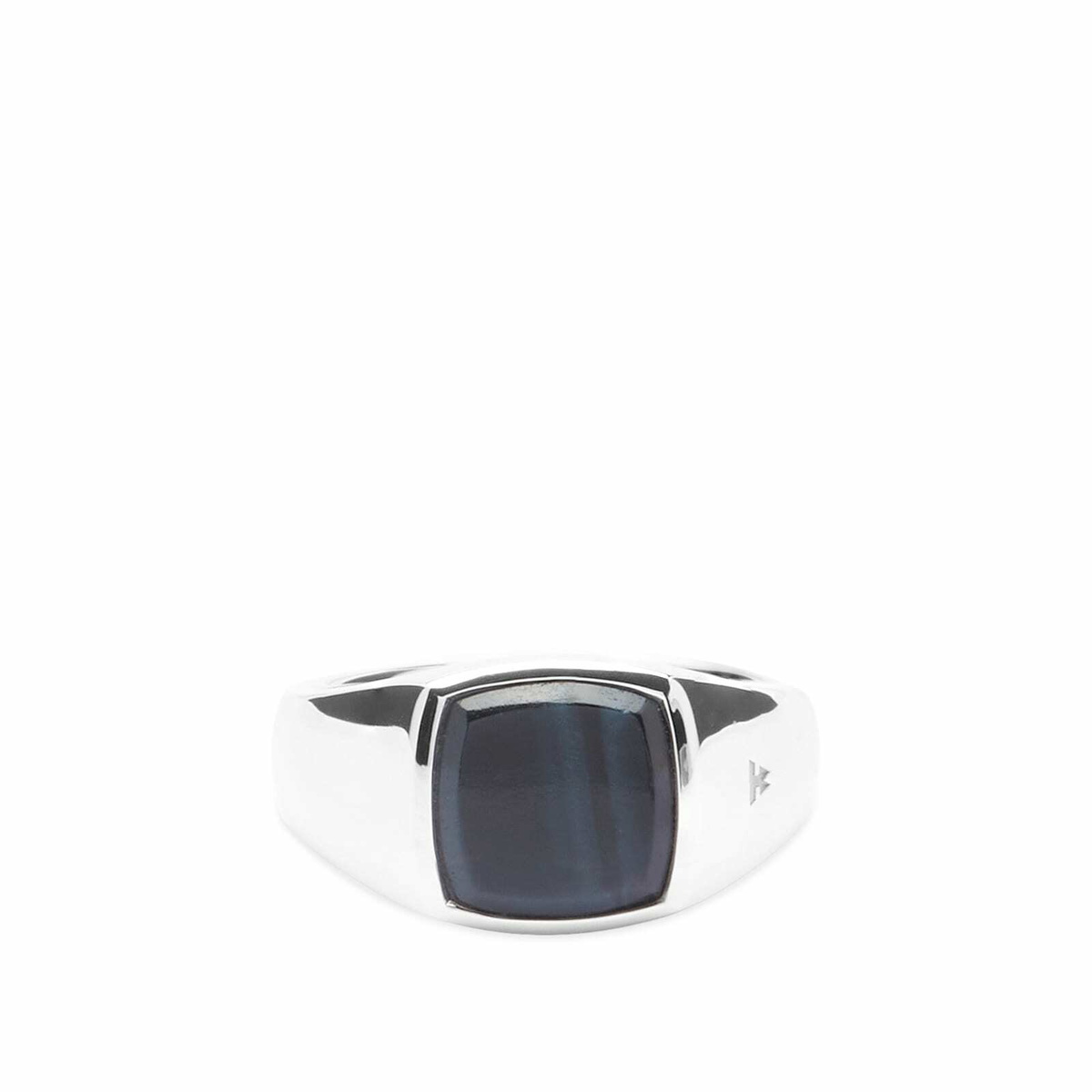 Tom Wood Men's Kay Ring in Blue Hawk Eye Tom Wood
