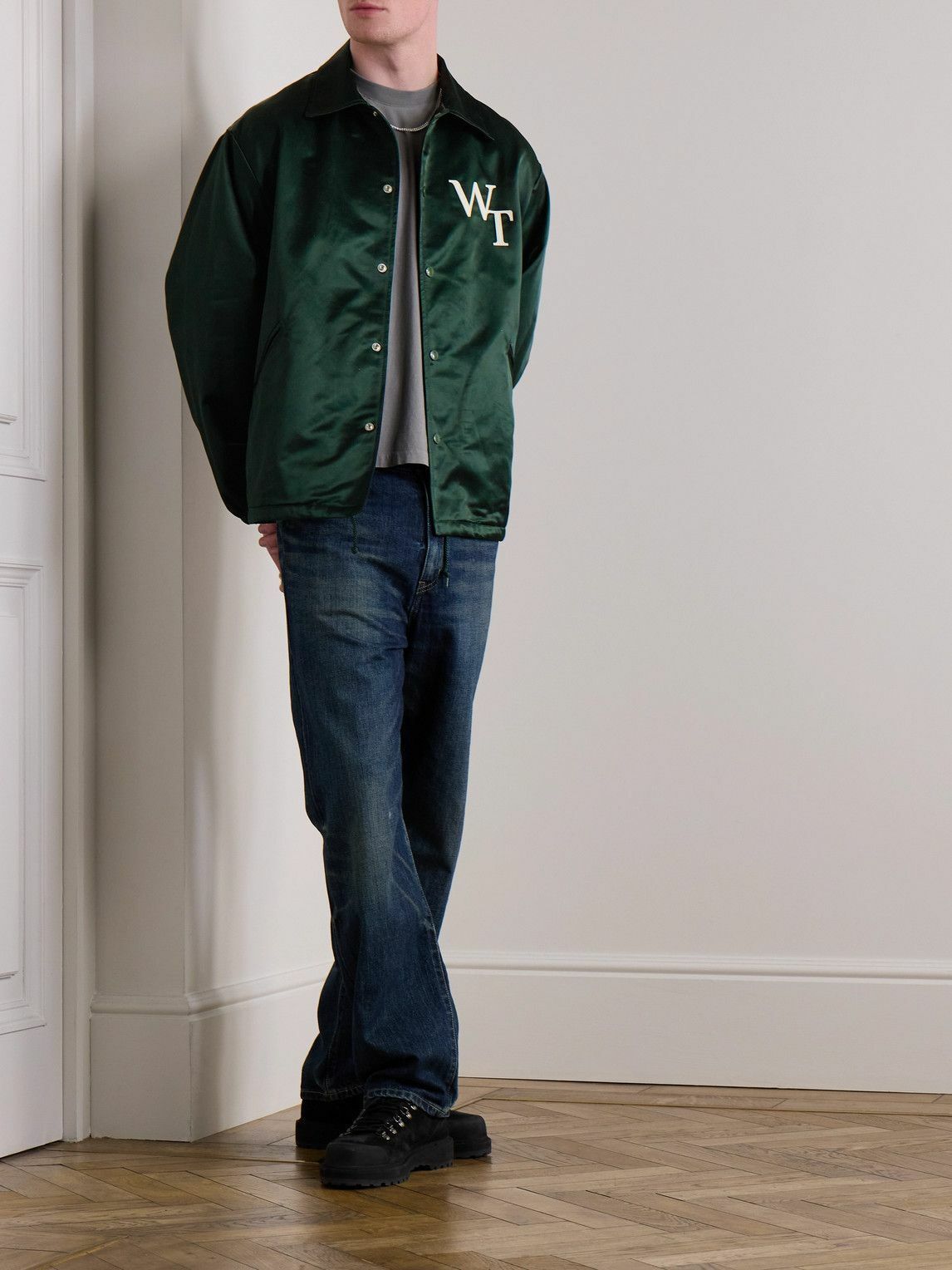 WTAPS - Logo-Appliquéd Cotton-Blend Sateen Coach Jacket - Green WTAPS