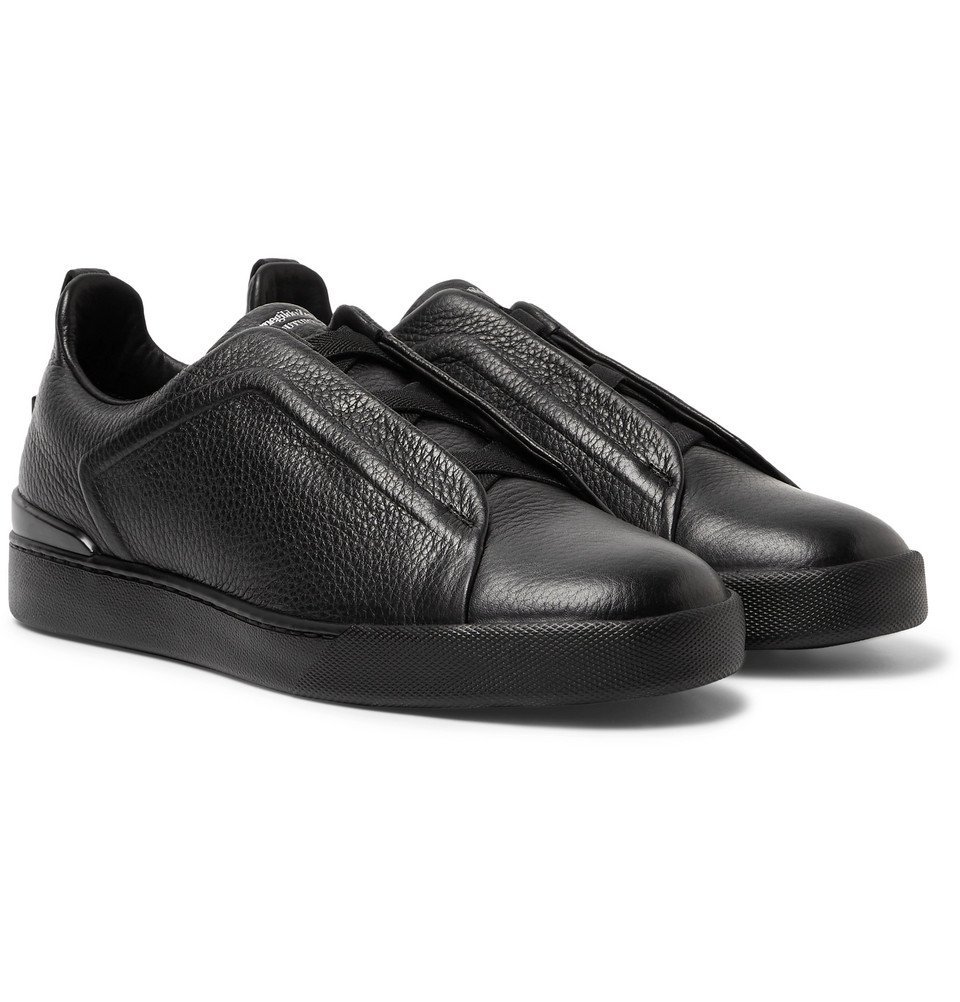 Ermenegildo Zegna - Triple Stitch Full-Grain Leather Slip-On