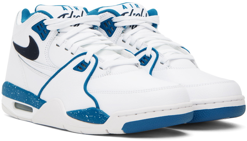 Nike White & Blue Air Flight 89 Sneakers Nike