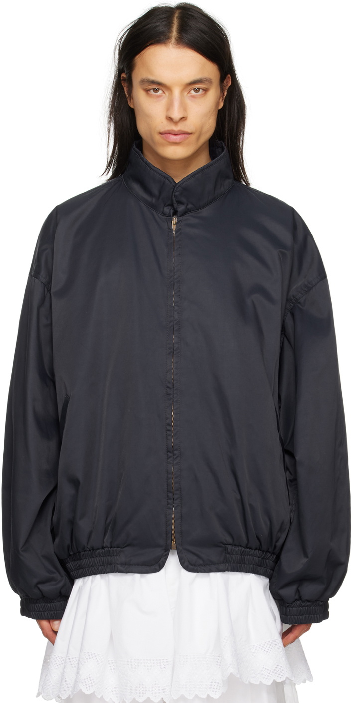 Hed Mayner Navy Zipped Bomber Jacket Hed Mayner