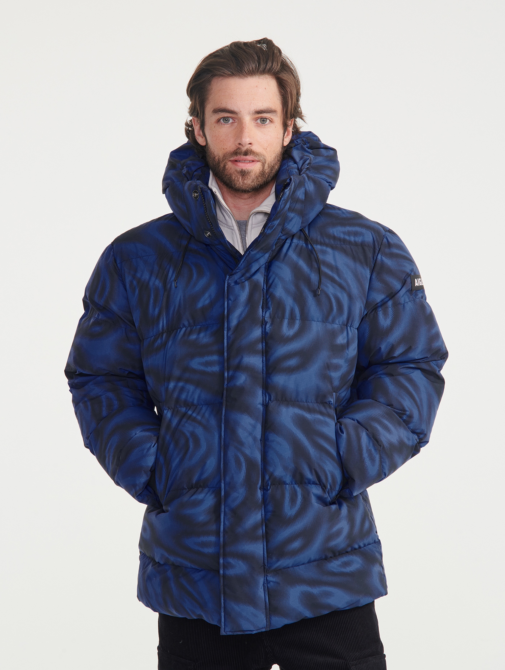 メンズ 撥水 フーデッドジャケットオールオーバープリント ZBHAM85