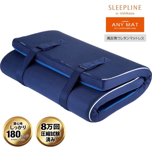 西川 マットレス シングル 高反発 エニーマット ネイビー 通気性