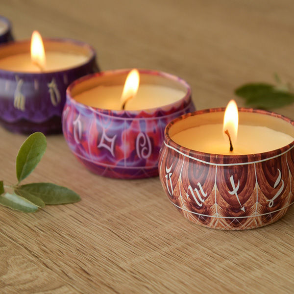 大河商事 缶入りアロマキャンドル 4個セット イチジク/バニラ/シナモン