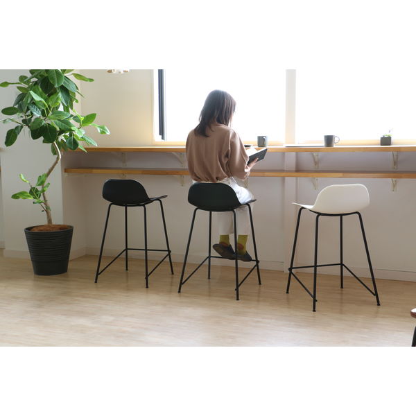 ICHIBA バースツール01 ホワイト OFS-3717WH 1脚（直送品） - アスクル