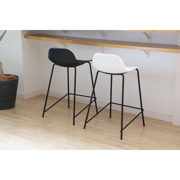 ICHIBA バースツール01 ホワイト OFS-3717WH 1脚（直送品） - アスクル