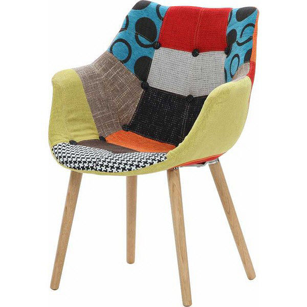 不二貿易 パッチワークデザイナーチェア パッチワーク 65015 1脚（直送