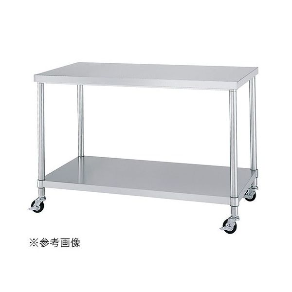 シンコー ステンレス作業台 ベタ棚 キャスター付 600×450×800mm WBC