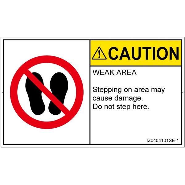 PL警告表示ラベル(ISO準拠)│禁止事項:乗らない│IZ0404101│注意│S
