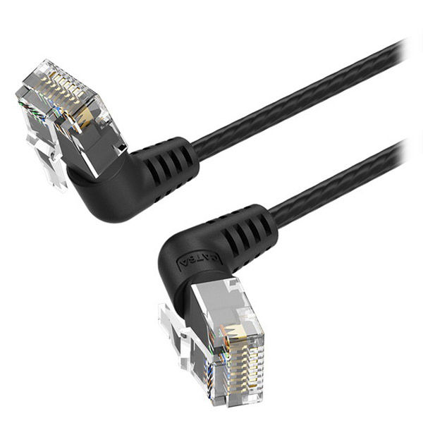 LANケーブル Cat6A UTP 直角折れ 360°スイング スリムタイプ 1m IB