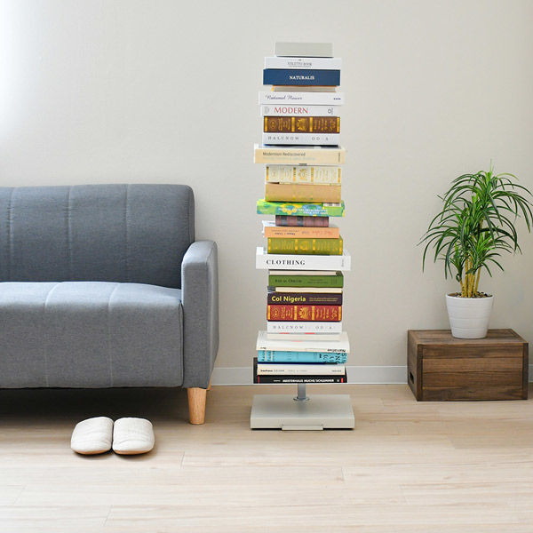 足立製作所 Tsum dock ブックタワー【隠しキャスター付・ハイタイプ8段