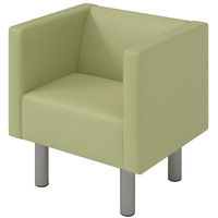 軒先渡し】YAMAZEN シングルソファ 1人掛 アイボリー PVCレザー 幅600