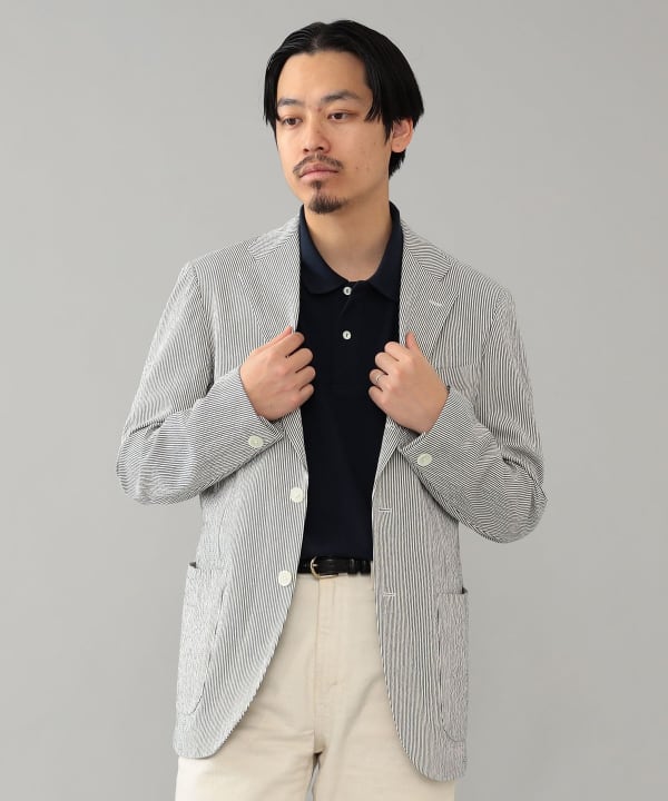 BEAMS F（ビームスF）NEW EASY SUBALPINO シアサッカー ストライプ