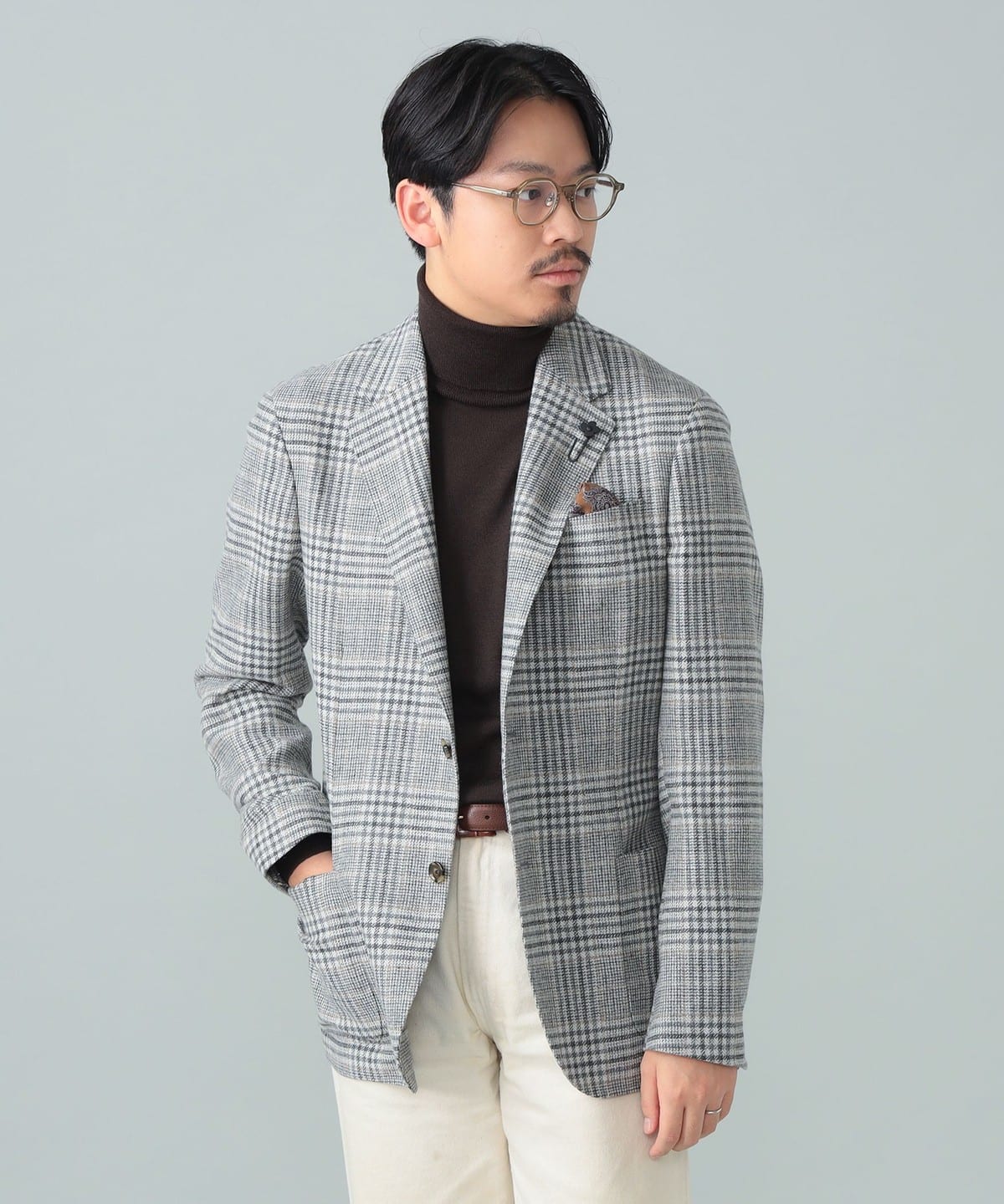 BEAMS F（ビームスF）LARDINI / ROMA ウールカシミヤ グレンチェック